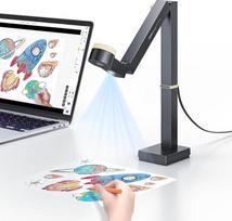 CZUR Fancy S Pro 4K USB dokumentų kamera ir 12 MP interneto kamera su LED apšvietimu ir mikrofonu, iki 60 kadrų per sekundę, automatinis fokusavimas, skirta nuotoliniam mokymuisi, tiesioginei transliacijai, interneto konferencijoms, skirta "Mac" ir "Windo
