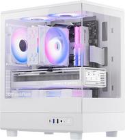 darkFlash Micro ATX kompiuterio korpusas, su 3 PWM ARGB ventiliatoriais, kompiuterio korpusas, pilnai matomas dvigubo grūdinto stiklo MATX žaidimų kompiuterio korpusas, C tipo, palaiko iki 240 mm AIO (DB330M) (baltas)