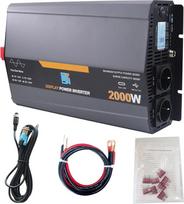 Įtampos keitiklis 12 V 230 V, SZSSTH 2000 W grynos sinusinės bangos keitiklis, maksimali galia 4000 W, automobilinis keitiklis, nepriklausomas nuo elektros tinklo saulės keitiklis su LCD ekranu, 1 C tipo, 1 A USB, nuotolinio valdymo pultas
