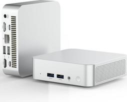 Mini kompiuteris N3700 (4C/4T, 2,4 GHz) 8GB RAM 128GB SSD Win10 WLAN5/Bluetooth 4.2/RJ45 LAN 1000M/USB*4/USB-C*2/HDMI*2, 4K@30Hz dviejų monitorių išvestis, itin lengvas, tylus, 4-6 W energiją taupantis mini kompiuteris