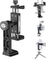 SIRUI išmaniojo telefono trikojo adapteris su "Arca" plokštele ir 360° rutuline galvute, 2 "Cold Shoes" ir 1/4"/3/8" sriegiais, universalus laikiklis "iPhone", "Galaxy", "Pixel" ir kt., AM-PH03