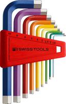TRUMPOSIOS RANKOS ŠEŠIAKAMPIŲ VERŽLIARAKČIŲ RINKINYS - PB SWISS TOOLS RAINBOW