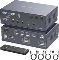 VEDINDUST 4K120Hz HDMI KVM jungiklis 3 kompiuterių 2 monitorių prijungimo stotelė "Thunderbolt Dock" USB C KVM jungikliai palaiko išplėstinį / veidrodinį režimą "Mac" ir "Windows