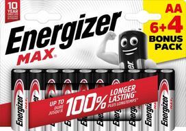 Energizer battery Max Alkaline AA CHP10 6+4, ELEEGR7638900437768