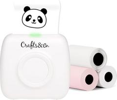 "Crafts&Co" nešiojamasis nuotraukų spausdintuvas, mobilusis mini spausdintuvas su 3 ritinėliais ir programėle, belaidis kišeninis spausdintuvas, mobiliojo telefono įrenginys nuotraukoms, etiketėms, lipdukams, pirkinių sąrašui spausdinti be rašalo