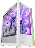 "Mars Gaming MC-ULTRA XXL E-ATX" korpusas žaidimams, baltos spalvos, dvigubos ARGB LED juostelės, dvigubas grūdinto stiklo langas, dviguba vertikali kamerų struktūra