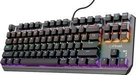 "Trust Gaming GXT 834 Callaz TKL UK Layout Mechaninė žaidimų klaviatūra Kompaktiškas dizainas be klavišų (80%) Outemu jungiklis Daugiaspalvis LED apšvietimas Mechaninė USB klaviatūra, skirta PC Laptop Mac