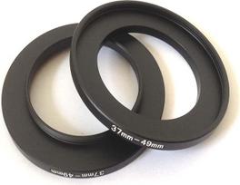 2 x Metall-Step-Up-Ringe, 37 - 49 mm, D-SLR-Video-Kamera-Objektiv, Anschluss-Adapter, Kreisschrauben, Foto-Ansicht, fester Stecker, Foto-Teile-Zubehör