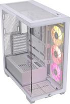 CORSAIR iCUE LINK 3500X RGB Mid-Tower ATX kompiuterio korpusas - grūdintas panoraminis stiklas - suderinama su atvirkštinio jungimo pagrindine plokšte - 3x CORSAIR iCUE LINK RX120 RGB ventiliatoriai - baltos spalvos