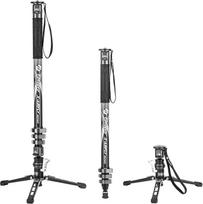 Fotopro Anglies pluošto monopodas su pedalu, 73 colių 3 in 1 profesionalus monopodas Anglies pluošto kelionių monopodas su kojelėmis, maksimali apkrova 22lbs, skirtas DSLR fotoaparato stabilizatoriui