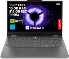 Lenovo LOQ Essential Gaming AI Laptop | 15,6 colių FHD 144Hz | NVIDIA GeForce RTX 5050 | Intel Core i5-13450HX | 16GB RAM | 512GB SSD | Windows 11 | QWERTZ | White Illuminated | Grey | 3 mėnesių Game Pass