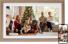 Rollei Smart Frame WiFi 152 skaitmeninis nuotraukų rėmelis 15,6 colių Frameo skaitmeninis nuotraukų rėmelis 1920 x 1080 IPS jutiklinis ekranas 32GB atminties Medžio efekto ąžuolo skaitmeninis nuotraukų rėmelis Skaitmeninis elektroninis nuotraukų rėmelis