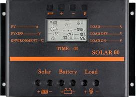 Saulės įkrovimo valdiklis 80A PWM 12V 24V 1920W saulės įkroviklis su 5V USB išvestimi Multip Apsauga nuo kritimo Patvarus ABS korpusas Patobulintas radiatorius
