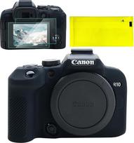 Silikoninis "Canon EOS R10" dėklas, priedai su 2 dalių ekrano apsauga, nuimama objektyvo apsauga "Canon R10" skaitmeniniam fotoaparatui