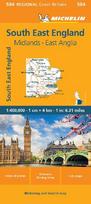 Michelin England Süd-Ost, Midlands, East Anglia: Straßen- und Tourismuskarte 1:400.000