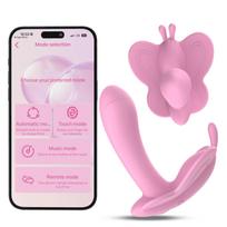 SuperLove Butterfly Panty Vibrator with App Pink