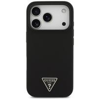 GUESS case for IPHONE 17 Pro compatible with MagSafe GUHMP17LSCTRLMK (Silicone with Triangle Logo) black