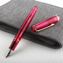 JinHao 82 Fountain Pen Fluorescent Transparency Spin Pen Converter F M Nib Business Stationery Office School Supplies Ink Pen Bent (Curved) 1.0mm