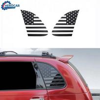 2 vnt. galinio lango lipdukas su vėliava, apdailos lipdukas Chrysler PT Cruiser 2005-10 gray
