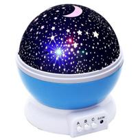 Nakties apšvietimo lempa [ 4 LED karoliukai, 3 modelių lemputės, su USB laidu] Romantiškas besisukantis kosmoso žvaigždės dangaus mėnulio projektorius, besisukanti naktinė projekcija vaikui
