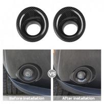 2pcs Front Fog Light Lamp Trim Cover fit for Dodge Challenger 2015+ Carbon Fiber