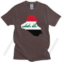 Irako Irako Vėliavos Žemėlapis Vyriški Marškinėliai Grynos Medvilnės T-Shirt Viršūnės Apvalus Kaklas Crew Neck Madingi T-Shirt Streetwear Laisvalaikio Pagrindiniai Marškinėliai S