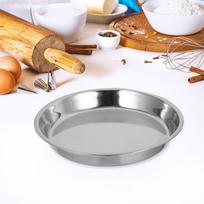 28Cm Stainless Steel Round Plate Flat Dish Premium Non-Magnetic Portable Fruit Cake Pan for Camping Picnic Outdoor Indoor Use 28X28X4CM