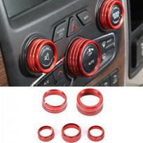 Red Center Console Headlight Switch Knob Trim Ring For Dodge RAM 1500 2013-2016