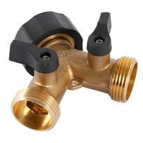 Sodo žarnos skirstytuvas 2 krypčių sodo vandens skirstytuvas, tvirtas žalvarinis Y formos vožtuvas, žarnos jungtis, sodo vandens žarnos adapteris, 3/4 colio sriegis 3/4'' žalvaris