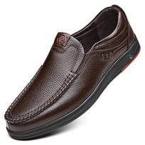 Natūralios odos vyriški avalynė Laisvalaikis Slip On Formal Loafers Vyriški mokasinai Itališki juodi vyriški plokščiapadžiai batai 38 ruda