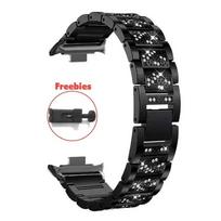 Prabangus nerūdijančio plieno dirželis Redmi Watch 6 5 4, deimantinis dirželis Xiaomi Mi Band 8Pro 9Pro, apyrankė moterims, blizganti apyrankės juosta Redmi Watch 6/5/4 juoda