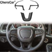 Automobilio vairo apdailos dekoratyvinis dangtelis 2015-23 Dodge Challenger Charger Durango 3PCS STEERIING WHEEL TRIM