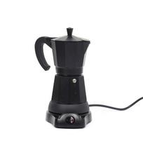 Italian Espresso Coffee Cooker Household Portable Fast Heating Electric Coffee Pot All Aluminum Black Electric Mocha Pot black