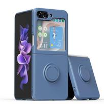 Skystas silikoninis žiedas laikiklis stovas dėklas telefonui Samsung Galaxy Z Flip ZFlip 7 6 5 4 3 Zflip6 Zflip5 Zflip4 Zflip3 Funda For Samsung Z Flip 3 pilka spalva