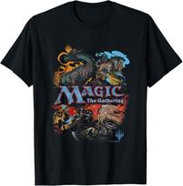 „Magic The Gathering“ ikoniški retro kovos scenos krūtinės plakato marškinėliai 3XL