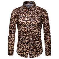 Vyriški pavasariniai/rudeniniai marškiniai su leopardo raštu, ilgomis rankovėmis, laisvalaikio, pralaidūs orui, unikalaus stiliaus 3XL
