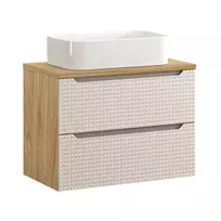 Baldų komplektas 80 cm su stalviršiu ir praustuvu „Kati“ komplektas-lxb b 80cm s un kati