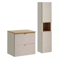 Baldų komplektas 60 cm su stalviršiu ir aukšta spintele - ąžuolo spalvos, 60 cm, aukštas