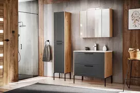 Praustuvo spintelė 60 cm, 2 stalčiai, MADERA GREY 820 FSC