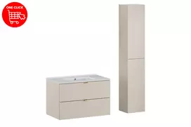 Baldų komplektas 80 cm su „Lava“ praustuvu ir aukšta spintele SET-DC 80CM UM LAVA WH HC