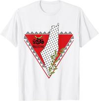 Palestine Gaza Palestinian Watermelon Palestine Map Keffiyeh T-Shirt L