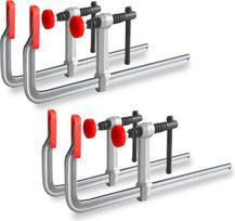 "HimaPro" 12 "Drop" kaltinio plieno spaustuvų rinkinys 4 dalių 1200lb apkrovos riba F spaustuvai suvirinimui ir medienos apdirbimui 4,5" gylis