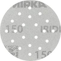 "Mirka Iridium Premium" švitrinis popierius, skersmuo 77 mm, 20H, "Velcro", grūdėtumas 180, 50 vnt., skirtas dažams, šluotelei, gruntui, medienai, plienui, mineralinėms medžiagoms, plastikui šlifuoti
