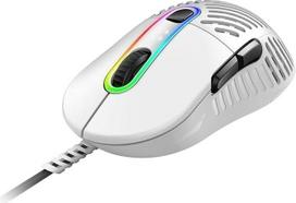 "Mountain PC Gaming Mouse" pelė su kabeliu "Makalu 67" - Ergonomiška RGB pelė - Lengva žaidimų pelė su "PixArt PAW3370" jutikliu - Kompiuterinė pelė su kabeliu - Medžiaga PTFE - Kompiuterinė pelė (Balta)