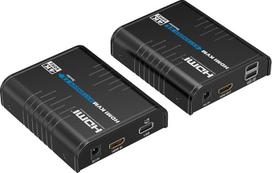 "PremiumCord" 4K HDMI KVM ilgintuvas su USB 2.0 iki 120 m per LAN, per IP, CAT5/5e/6, UHD 4K 2160p 60Hz, Full HD 1080p, 4:4:4, HDMI 2.0, HDCP 2.2, tvirtas aliuminio korpusas