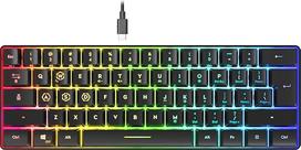 "Speedlink Letos" - RGB žaidimų klaviatūra 60 %, laidinė, nuimamas USB-C laidas, apsauga nuo vaiduoklių, įvairūs apšvietimo režimai, angliškas QWERTY išdėstymas, juoda
