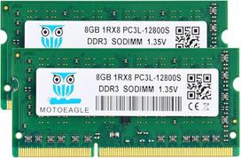 16GB 1RX8 PC3L-12800S operatyviosios atminties, 16GB rinkinys (2x8GB) DDR3L-1600 SODIMM PC3L-12800 DDR3 1600 MHz 1Rx8 1.35 V Dual Rank RAM, skirtas nešiojamiesiems kompiuteriams, 204 kontaktų CL11