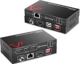 AV Access 4K KVM Extender über TCP/IP Ethernet bis 120m, UHD 4K@30Hz 1080P@120Hz, 16 Satz DIP Schalter, EDID Funktion, 3 Ports USB 2.0, über Cat5e/6 Kabel