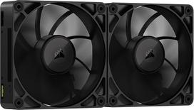 CORSAIR iCUE LINK RX140 MAX 140 mm PWM storio ventiliatorius su iCUE LINK sistemos koncentratoriumi - didelis statinis slėgis - skystųjų kristalų polimeras - magnetinis kupolo guolis - dviguba pakuotė - juodas