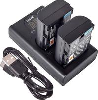 DSTE 2 x LP-E6 atsarginė baterija + dvigubas USB įkroviklis su LCD ekranu Suderinama su LP-E6n ir "Canon EOS 5D Mark II, 5D Mark III, 5DS, 5DS R, 60Da, 70D, 7D Mark II, 7D Mark III, XC10, XC15 Digital